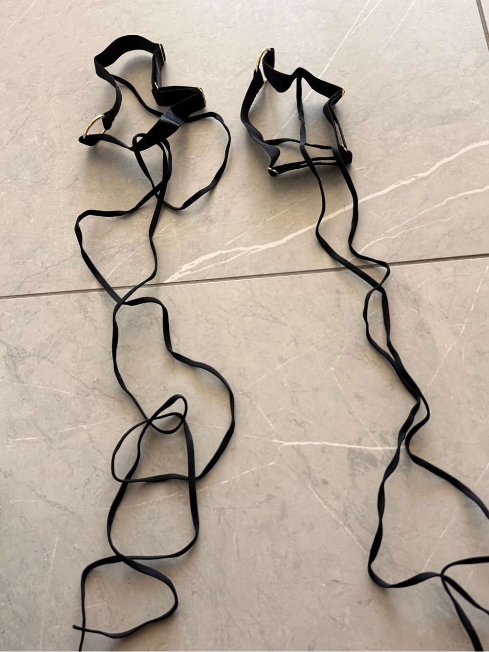 NWT DVNT Black Ribbon Straps with Gold-Tone Hardware